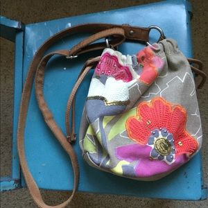 Fossil vintage floral bucket crossbody